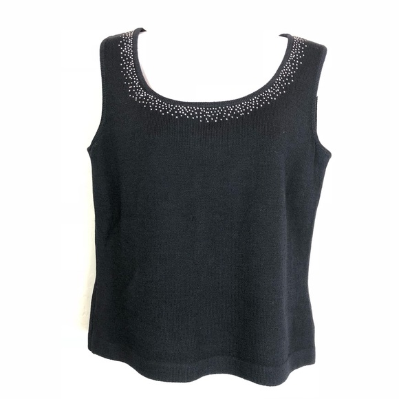 St. John S Top Black Santana Knit Crystals A - Picture 8 of 8